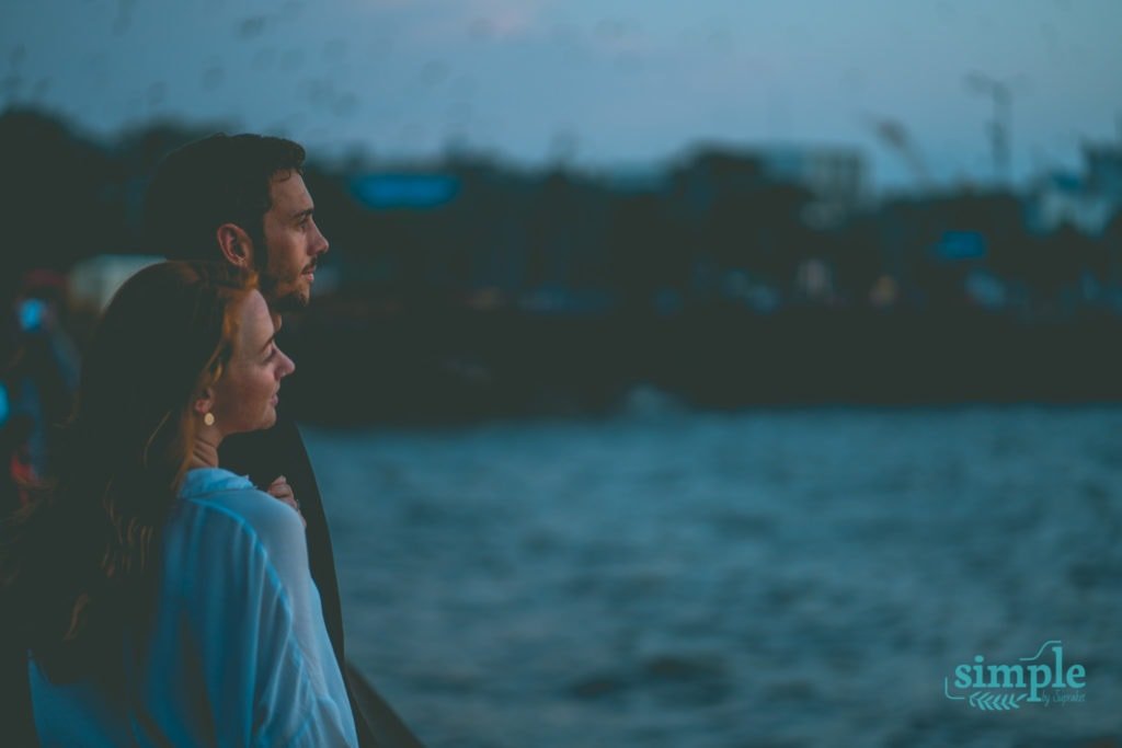 Emma and Sam by the sea