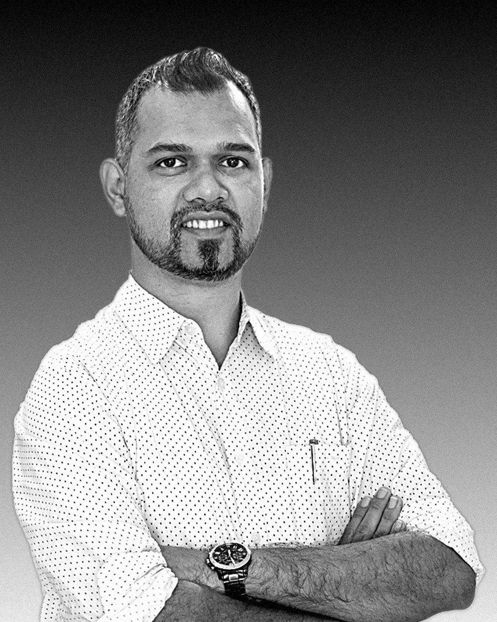 Black and white portrait of Supraket